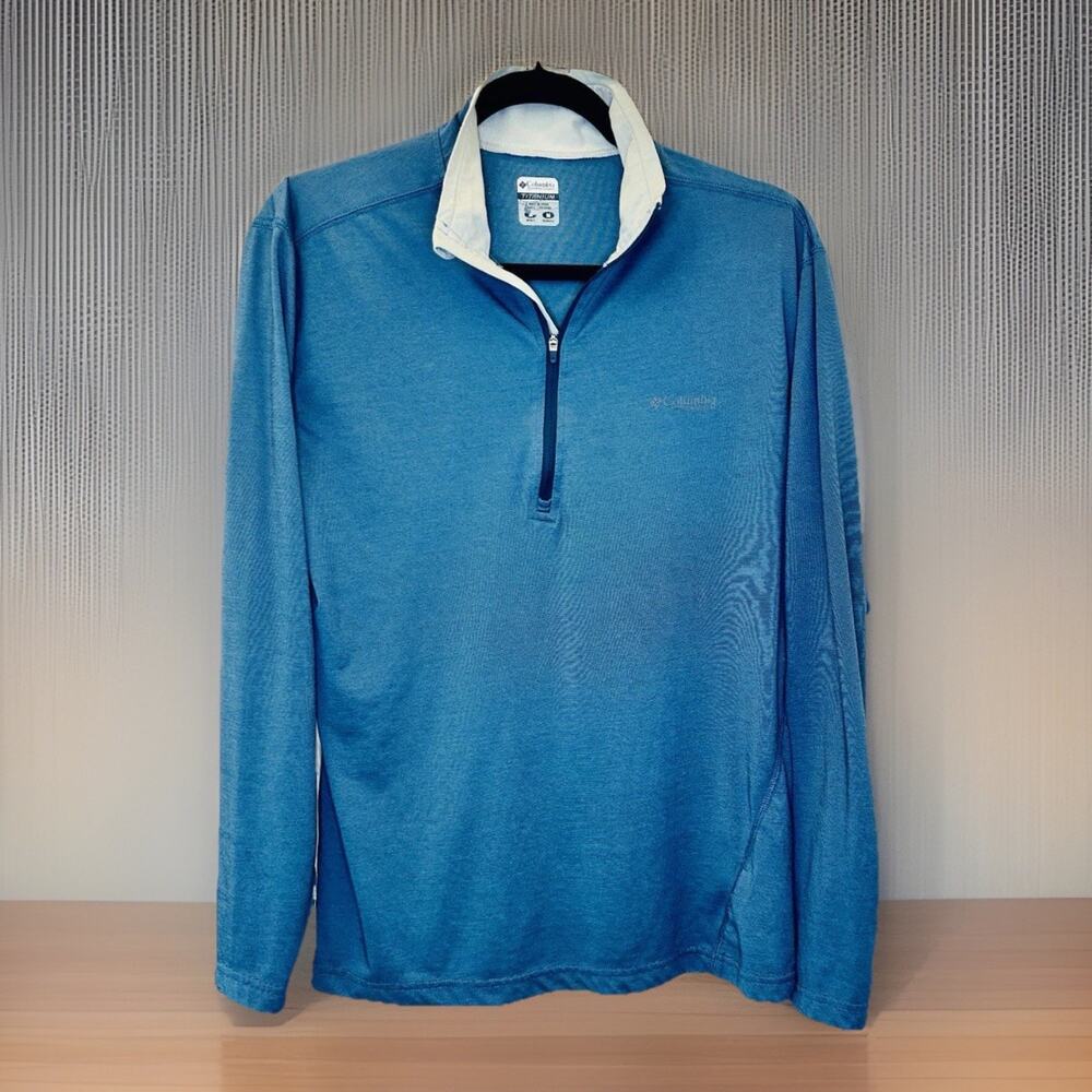 Columbia Titanium Series 1/4 Zip Up Blue Pullover - Men’s Medium
